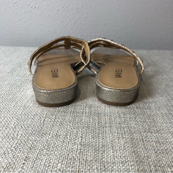 Vaneli Sandals size 7.5N slight wedge gold bejeweled - Picture 7 of 13